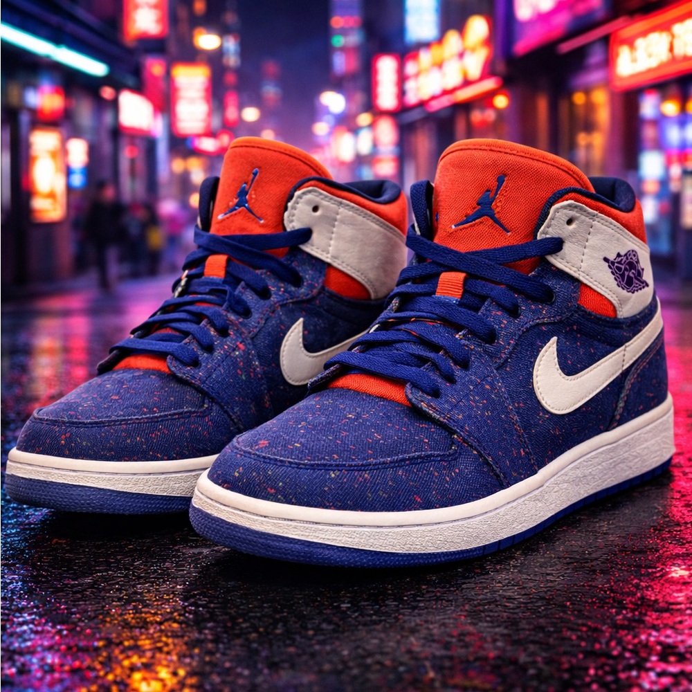 Jordan 1 Mid Speckled Denim